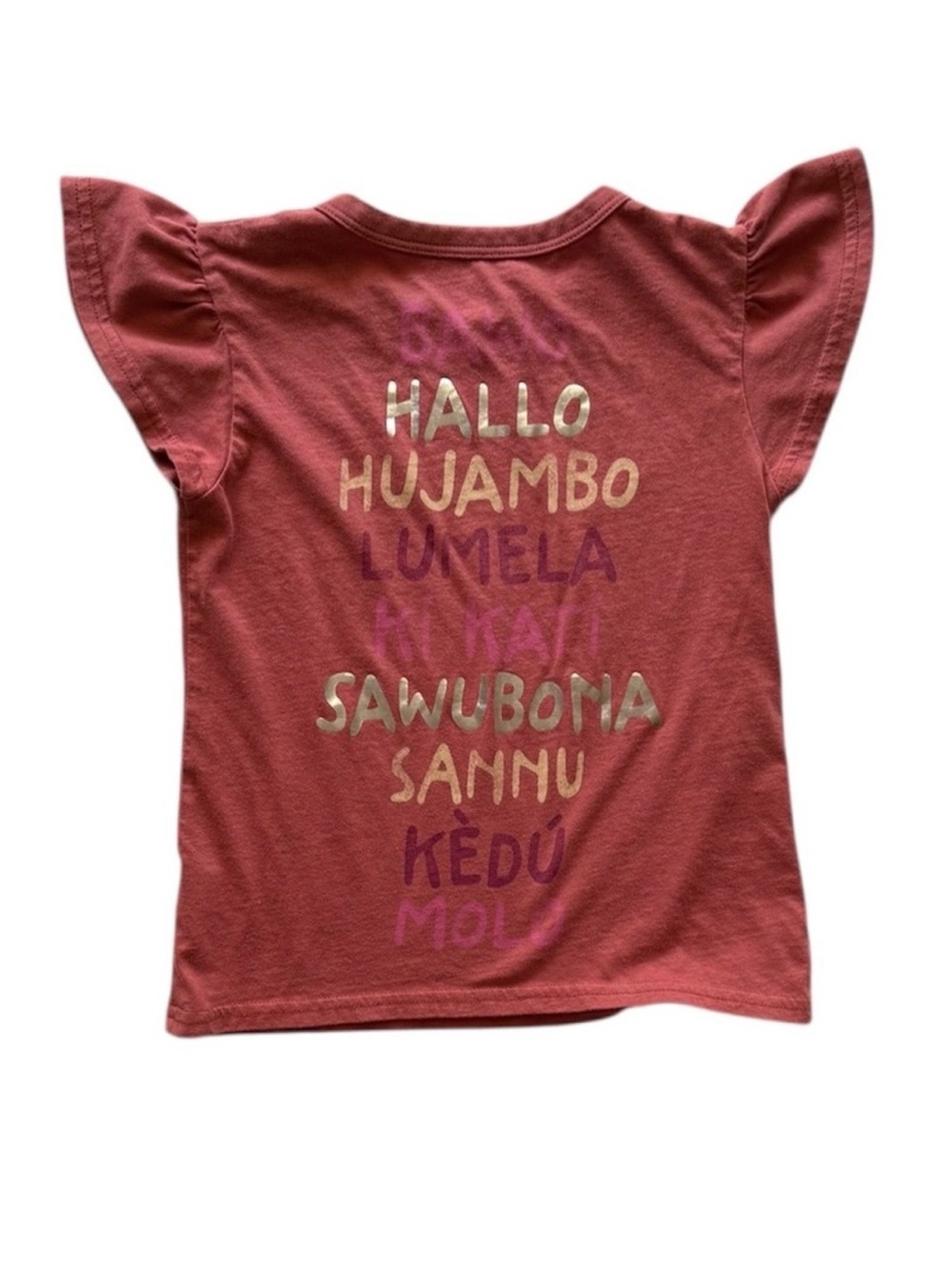 Kids 'Hello From Africa' Flutter Sleeve Tee size S - Picture 4 of 4